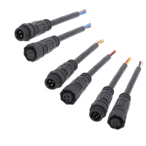 Nylon, 2, 3, 4, 5, 6 7 8 pin ip67 potencia impermeable hombre mujer m12 conector con cable