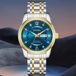 Wholesale business quartz <b>wristwatch</b> with dual calendar and diamond inlay for men from the original manufacturer. - Product Image 1