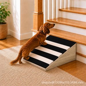Wooden pet ramp, non-slip <b>ladder</b> for small dogs and senior dogs, indoor staircase aid, bedside wooden aid - Product Image 1