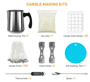 <span class=keywords><strong>Kit</strong></span> <span class=keywords><strong>de</strong></span> <span class=keywords><strong>fabrication</strong></span> <span class=keywords><strong>de</strong></span> <span class=keywords><strong>bougies</strong></span> pour adultes et enfants, kits <span class=keywords><strong>de</strong></span> <span class=keywords><strong>fabrication</strong></span> <span class=keywords><strong>de</strong></span> <span class=keywords><strong>bougies</strong></span> <span class=keywords><strong>parfumées</strong></span> DIY comprenant <span class=keywords><strong>de</strong></span> la cire <span class=keywords><strong>de</strong></span> soja, des mèches, des parfums, des huiles, des colorants, un pot à fondre, des boîtes, une cuillère - Product Image 2