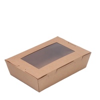 Boîte à lunch portable en papier kraft biodégradable, écologique, imperméable, avec poignée, logo personnalisable, emballage à emporter, sushi