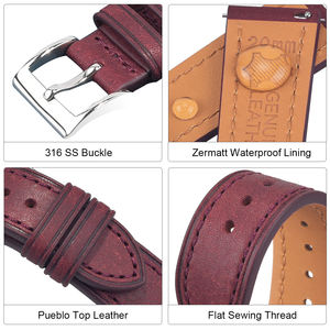 LAIHE <span class=keywords><strong>Cinturini</strong></span> <span class=keywords><strong>per</strong></span> <span class=keywords><strong>Orologi</strong></span> <span class=keywords><strong>Vintage</strong></span> <span class=keywords><strong>in</strong></span> Vera <span class=keywords><strong>Pelle</strong></span> Pueblo Italiana da 18mm 20mm 22mm 24mm - Product Image 2