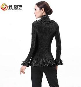 Nuevo Producto manga plisado Casual Cardigan traje de abrigo para las señoras - Product Image 6