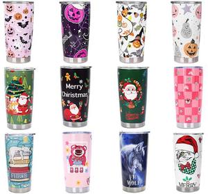 Custom Holiday Pattern 20 Oz Double Walled Stainless Steel Tumbler with Vacuum Insulation for <b>Hot</b> and Cold <b>Drinks</b> Perfect for Ou - Product Image 4