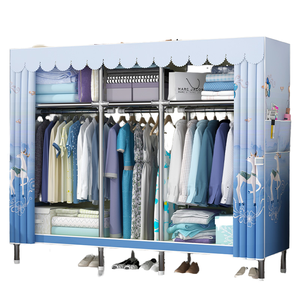 High Quality Portable Folding <strong>Canvas</strong> Fabric <strong>Wardrobe</strong> Sturdy and Waterproof for Kids for Home or Hotel Furniture - Product Image 2
