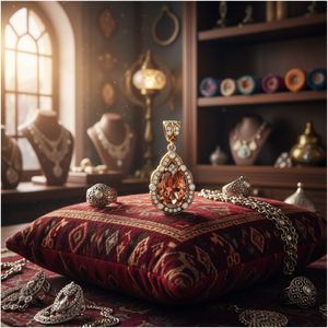 Grandbazaar Bijoux Turc À La Main Ottoman Authentique Conception Poire Forme Sultanite CZ Pierre Argent Pendentif En Gros - Product Image 3