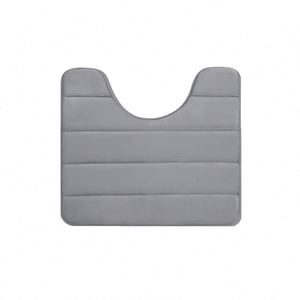 Tapis de salle de bain de luxe moderne en forme de U, en polaire corail, antidérapant, doux, super absorbant, séchage rapide, lavable, extra absorbant - Product Image 1