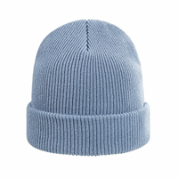 Bonnet d'Hiver Tricoté de Haute Qualité Unisexe avec Impression de Logo Personnalisé Bleu pour Femmes et Hommes-Vente en Gros
