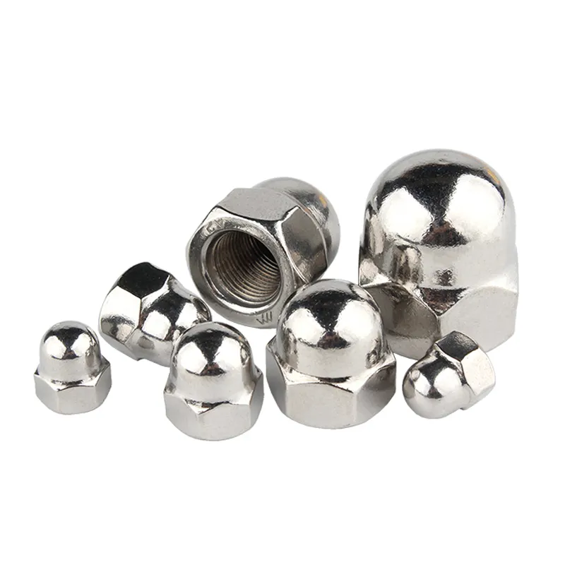 M6 M8 M10 M12 M20 6061 7075 Alumínio Anodizado Hexagonal Hex cúpula Cap Porca Acron Nut DIN1587