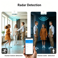 Sensor de Presencia Humana con Radar de Onda Milimétrica Tuya 5.8GHZ, Sensor Inteligente de Movimiento y Ocupación con WIFI, Certificado CE/ROHS