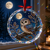 Ornement suspendu en verre cristal personnalisé pour les fêtes, ornement mural en verre cristal pour l'agrandissement de la maison, décoration de salon