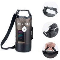 Sac sec imperméable de couleur transparente bleu clair 10L sac à dos étanche sac durable en PVC pour les sports de plein air