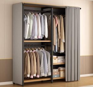 In metallo minimalista appendiabiti da pavimento aperta camera da letto semplice portaoggetti per mobili per uso domestico generale - Product Image 3