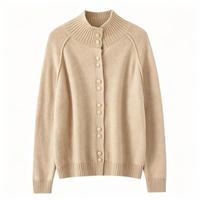 Fabricant de tricots sur mesure : Cardigan en laine à col rond pour femme, ouvert sur le devant, boutonné, et pull en tricot pour femme