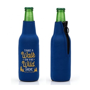 Funda Enfriadora de Neopreno Personalizada para Botellas de Cerveza y Vino con Cremallera - Product Image 1