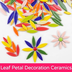 Mosaicos de Cerámica Modernos con Diseño de Pétalos de Flores Iridiscentes, 4 mm de Grosor, para Manualidades, 3 Tamaños, para Decoración de Peceras, Jarrones y Escalones - Product Image 2