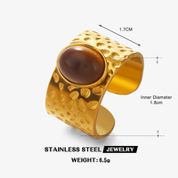 Cincin Elips Geometris Minimalis Stainless Steel Trendi Gaya Eropa dan Amerika, Cincin Hip Hop Berlapis Vakum yang Dapat Dipersonalisasi