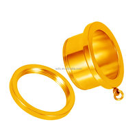 Tunnel d'oreille en acier inoxydable poli miroir avec boucle, dilatateur d'oreille, piercing corporel pour femmes et hommes