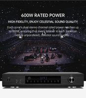 Amplificador de Potencia de Audio de 6 Zonas Hifi de 600 W, Amplificador de Potencia de 12 Canales de 600 W, Ecualizador de Control Independiente, Amplificadores Digitales para el Hogar