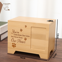 Urna de Madera para Cenizas de Mascotas PetPetJoy, de Buena Calidad, Ecológica, Hermética, Estilo Clásico, con Espacio para Foto, Forma Rectangular para Perros
