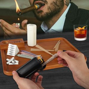 Estuche Pre-Enrollado para Cigarrillos, Diseño Minimalista Rectangular Negro de ABS, Portátil, con 4 Compartimentos, Accesorio para Fumar - Product Image 4