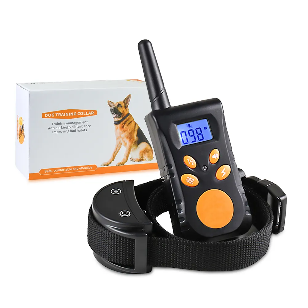 Produits électriques rechargeables compagnie Collier de contrôle d'entraînement électrique anti-choc pour chien télécommande