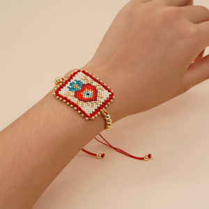 Miyuki braccialetti con ciondoli fatti a mano con perline braccialetto regolabile con catena a corda per le donne Teen Girl <span class=keywords><strong>Evil</strong></span> Eye Heart Boho Jewelry - Product Image 4