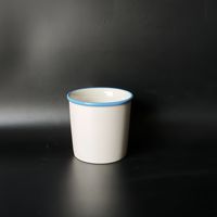 Tasse en céramique de style gobelet en papier émaillé, résistante aux hautes températures, compatible micro-ondes, au design moderne et minimaliste pour la maison