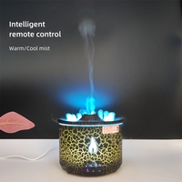 Humidificateur d'air intelligent 300 ml à flamme aromathérapeutique, double pulvérisation, effet méduse et volcan, avec télécommande et minuterie, vente en gros
