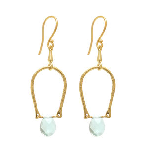 Meilleure qualité solide en argent Sterling vert améthyste pierres précieuses boucles d'oreilles plaqué or à la main à la mode fête de mariage Fine - Product Image 1