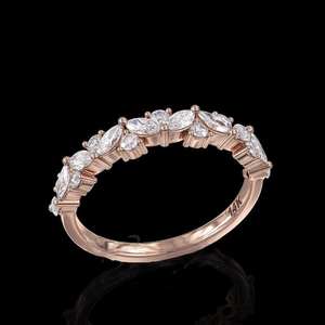 Nouvelle conception classique, bague de fiançailles et de mariage en or massif 14 carats avec diamant taille marquise VVS, idéale pour les anniversaires et les occasions spéciales - Product Image 3