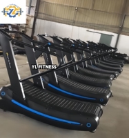 Cinta de correr de aire no motorizada y sin motor, máquina de correr comercial para gimnasio interior, máquina de fitness, cinta de correr curvada manual, para uso comercial