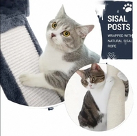Nouvel Arbre à Chat Géant Moderne Multi-Niveaux de Luxe, Griffoir en Panneaux de Particules, Nouvelle Génération d'Arbre à Chat pour Animaux