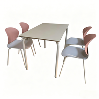 Ensemble de meubles de salle à manger simple 5 pièces, table rectangulaire et 4 chaises en plastique pour un usage quotidien