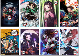 8 Pósters de Demon Slayer, <span class=keywords><strong>Kimetsu</strong></span> <span class=keywords><strong>No</strong></span> <span class=keywords><strong>Yaiba</strong></span>, para Decoración de Pared, Oficina, Habitación de Adolescentes - Product Image 2