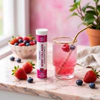 Compléments alimentaires à base de plantes en marque privée OEM, peptides de collagène, comprimés effervescents, vitamines C, D, E, biotine, sélénium, beauté de la peau et des ongles pour adultes
