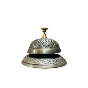 Campana de Mesa Elegante de Aluminio Repujado con Diseño Decorativo, Ligera y Multiusos para Escritorio, Mostrador, Oficina, Hogar y Exhibición - Product Image 1