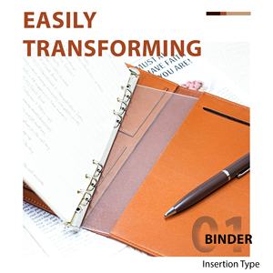 Libreta de anillas de piel sintética A5 de tapa blanda con bajo MOQ, bolso de mano plegable para <span class=keywords><strong>mujer</strong></span>, venta al por mayor, logotipo personalizado, para reuniones de negocios - Product Image 3