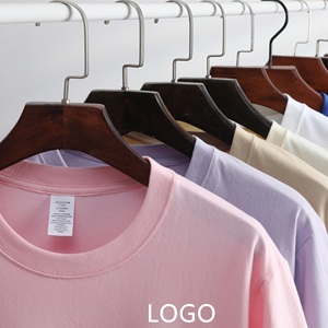 High Quality 100 Cotton 230gsm Heavyweight Men Tshirt Custom logo Heavy Loose T-shirt Blank Printable <b>Plain</b> Tee Custom t Shirt - Product Image 1