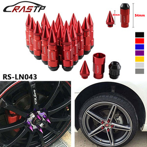 Tuercas de cono de aleación de aluminio Ling Sheng de 36 mm, rojas y negras, antirrobo, para mejora de ruedas de coche - Product Image 5