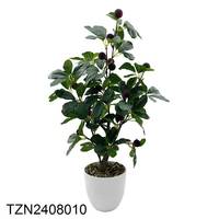 Nouveaux produits Tizen, plante artificielle en plastique personnalisée, faux cerisier, citron, bonsaï, arbre fruitier artificiel dans un pot en ciment