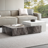 Italienischer Rechteckiger Kreativer Couchtisch Luxuriöser Moderner Schiefer Quadratischer Ecktisch Beistelltisch für Wohnzimmer