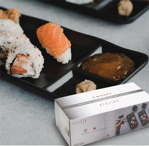 Juego de platos de sushi de estilo japonés de 16 piezas, <span class=keywords><strong>vajilla</strong></span> de melamina irrompible negra, apta para lavavajillas, <span class=keywords><strong>vajilla</strong></span> de Camping - Product Image 5