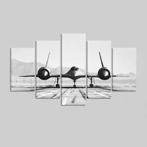 Impression sur toile SR-71 Blackbird, art monochrome sur toile pour les passionnés d'aviation, lot de 5 toiles assorties - Product Image 2