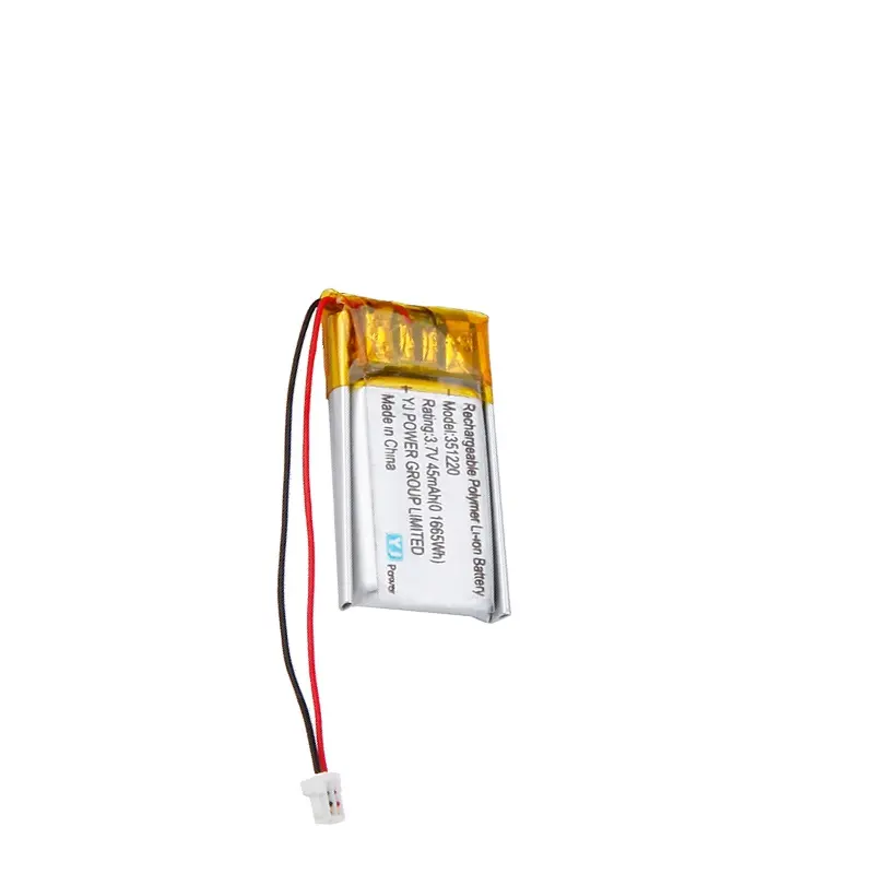 Factory price 45mAh 351220 lipo battery 3.7v lithium battery rechargeable battery for Electronics Applications