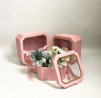 Coffret cadeau à fleurs octogonal avec fenêtre Rangement en papier et carton pour mariages et cadeaux Compagnon de paquet unique