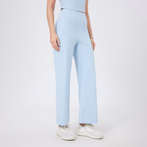 Wholesale Women's High Waist Wide Leg Yoga Pants with Back <b>Pocket</b> Tummy Control Flowy <b>Leggings</b> Buttery Soft Activewear Trousers - Product Image 5
