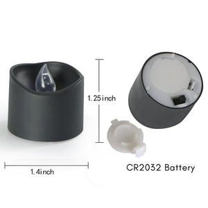 OEM Lumière Jaune <span class=keywords><strong>Cr2450</strong></span> Batterie Scintillante Plastique Artificielle Sans Mèche Mini Bougie Chauffe-plat Led Noire avec Larmes - Product Image 5