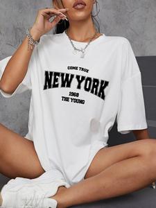 Quand 1968 le New York est jeune coton femme t-shirts surdimensionnés t-shirts quotidiens créativité Streettshirt vêtements décontractés individuels - Product Image 6