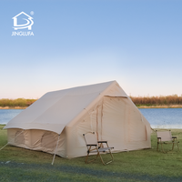 Portable jinglufa famille gonflable tube d'air cadre glamping tente de camping sauter maison tente